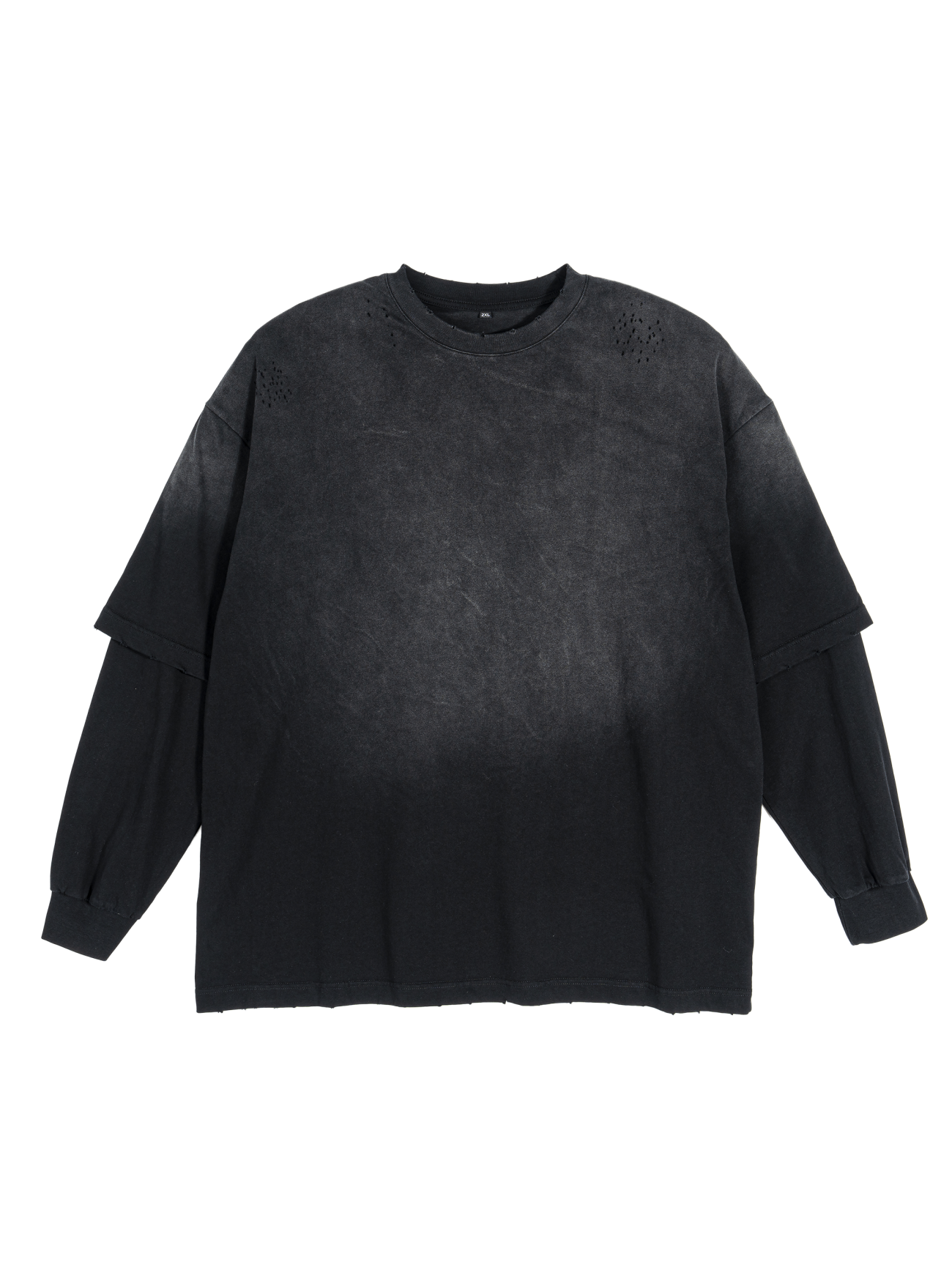Fusion - Cade Sunfade Hand-Frayed Faux Two-Piece T-Shirt - Image 3