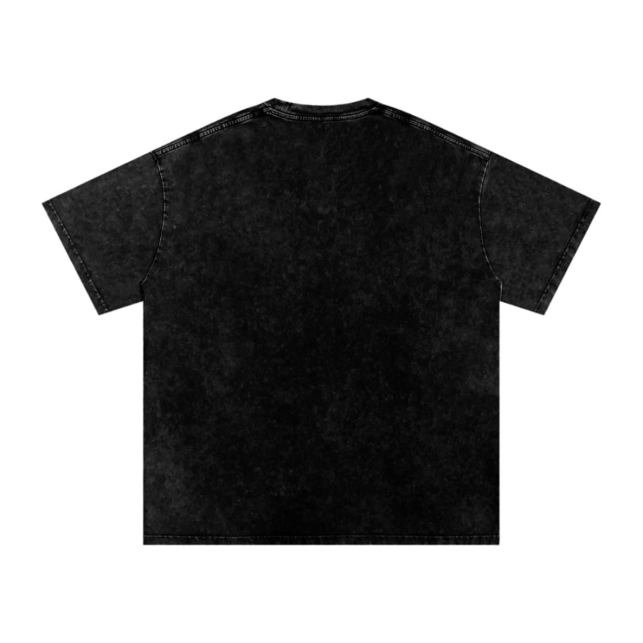 The Fifteen Acid Wash Oversize T-Shirt (250 GSM) features a plain, black mineral-wash look, short sleeves, crew neckline, and visible seam stitching—a must-have piece for affordable luxury style.