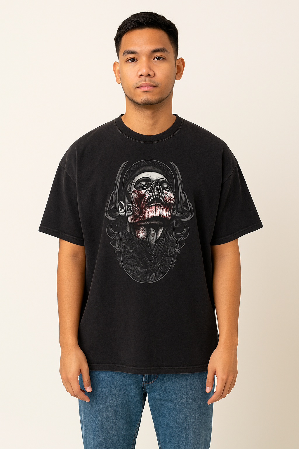 Victim – Vintage Washed Hand-Frayed T-Shirt