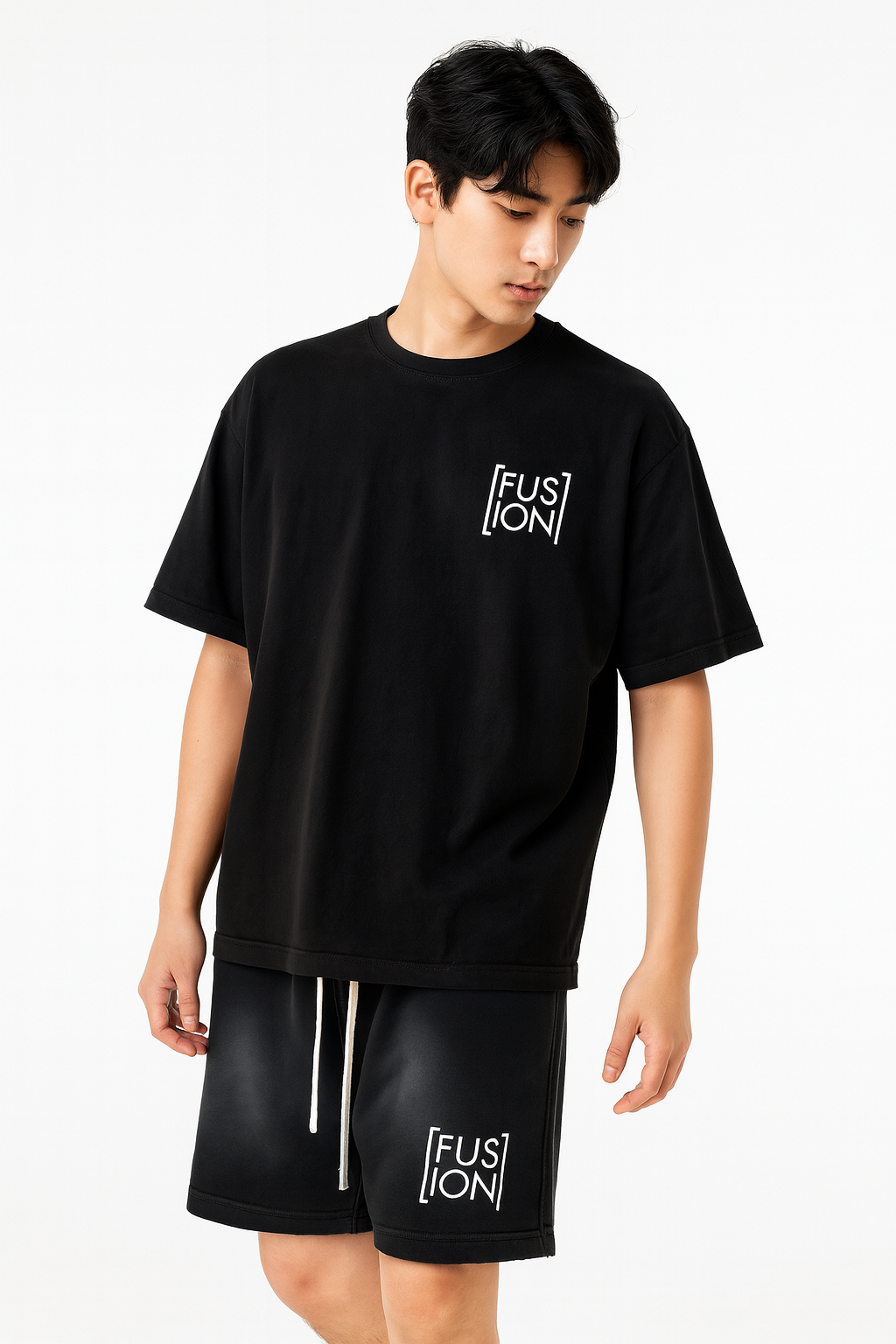 Sun Fade Raw Edge Cotton Shorts - Image 2