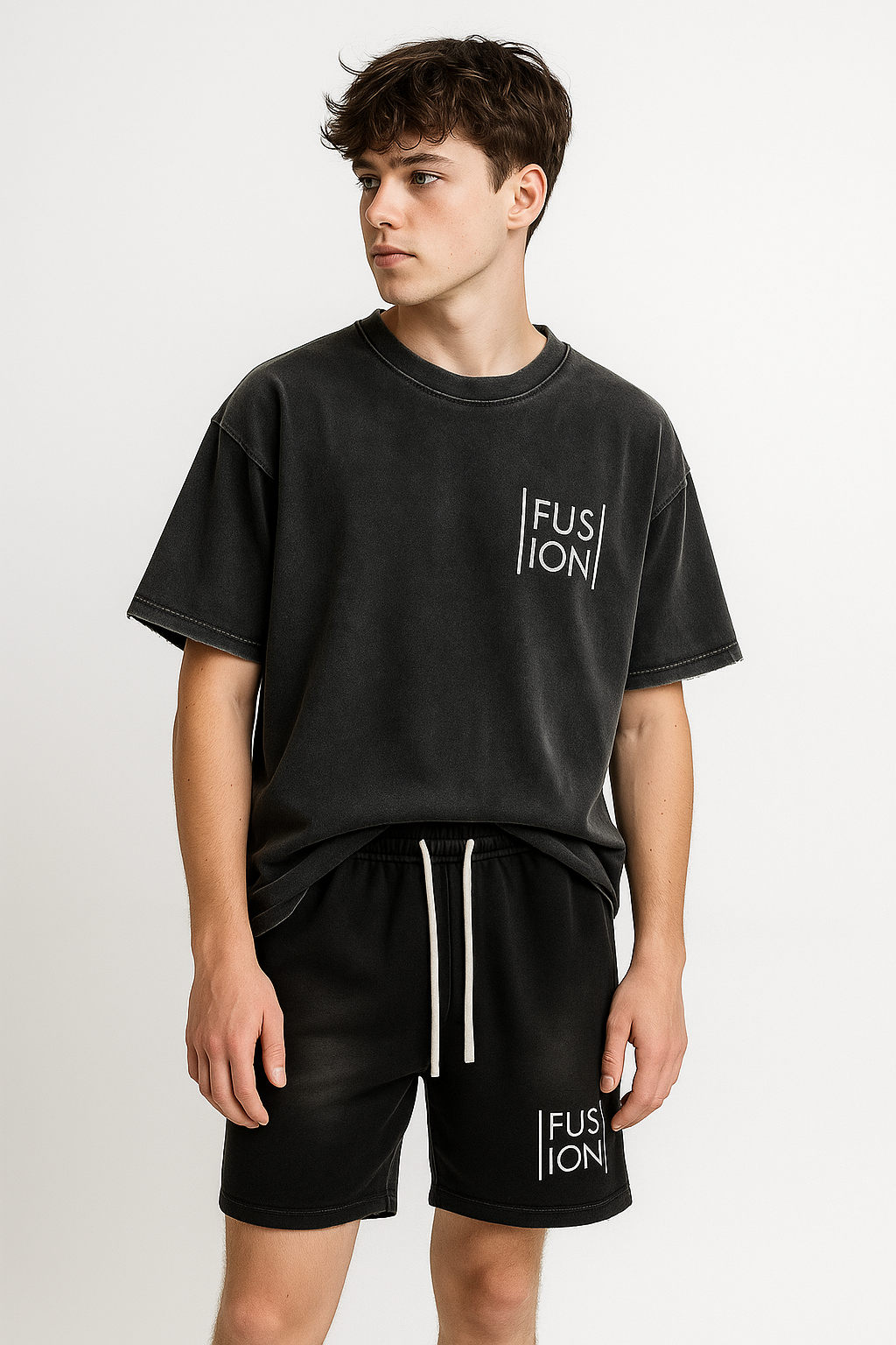 Sun Fade Raw Edge Cotton Shorts - Image 12