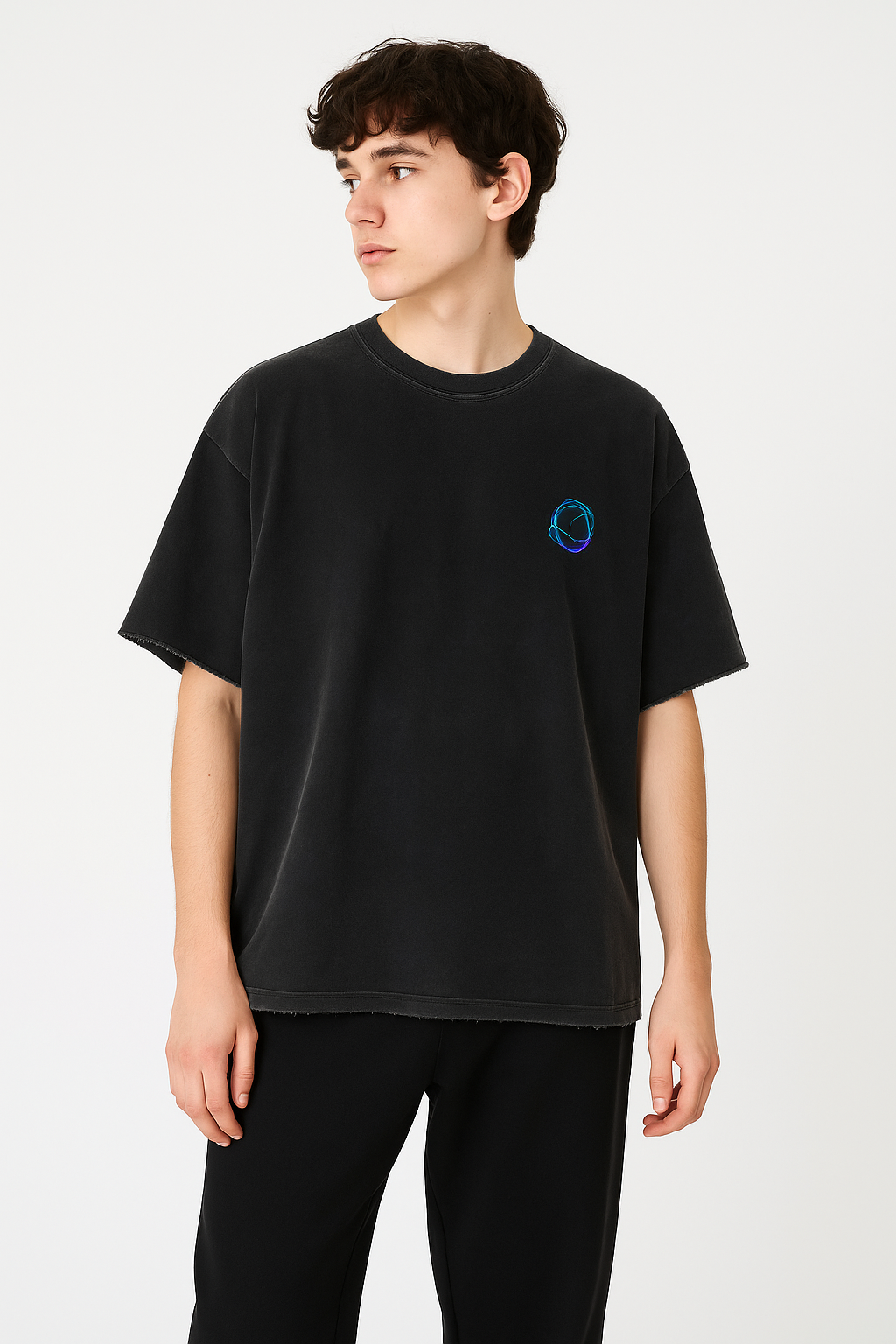Fusion Atom - Vintage Washed Hand-Frayed T-Shirt - Image 9