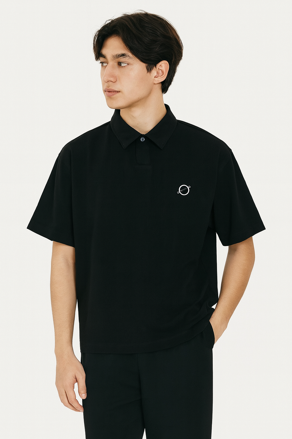 Fusion Loose Cotton Short-Sleeve Polo Shirt