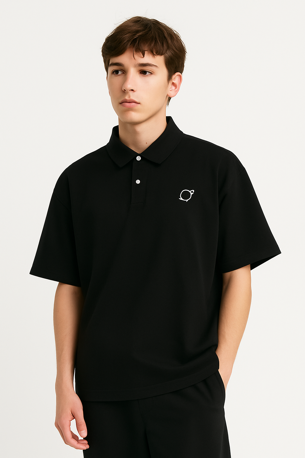 Fusion Loose Cotton Short-Sleeve Polo Shirt - Image 2