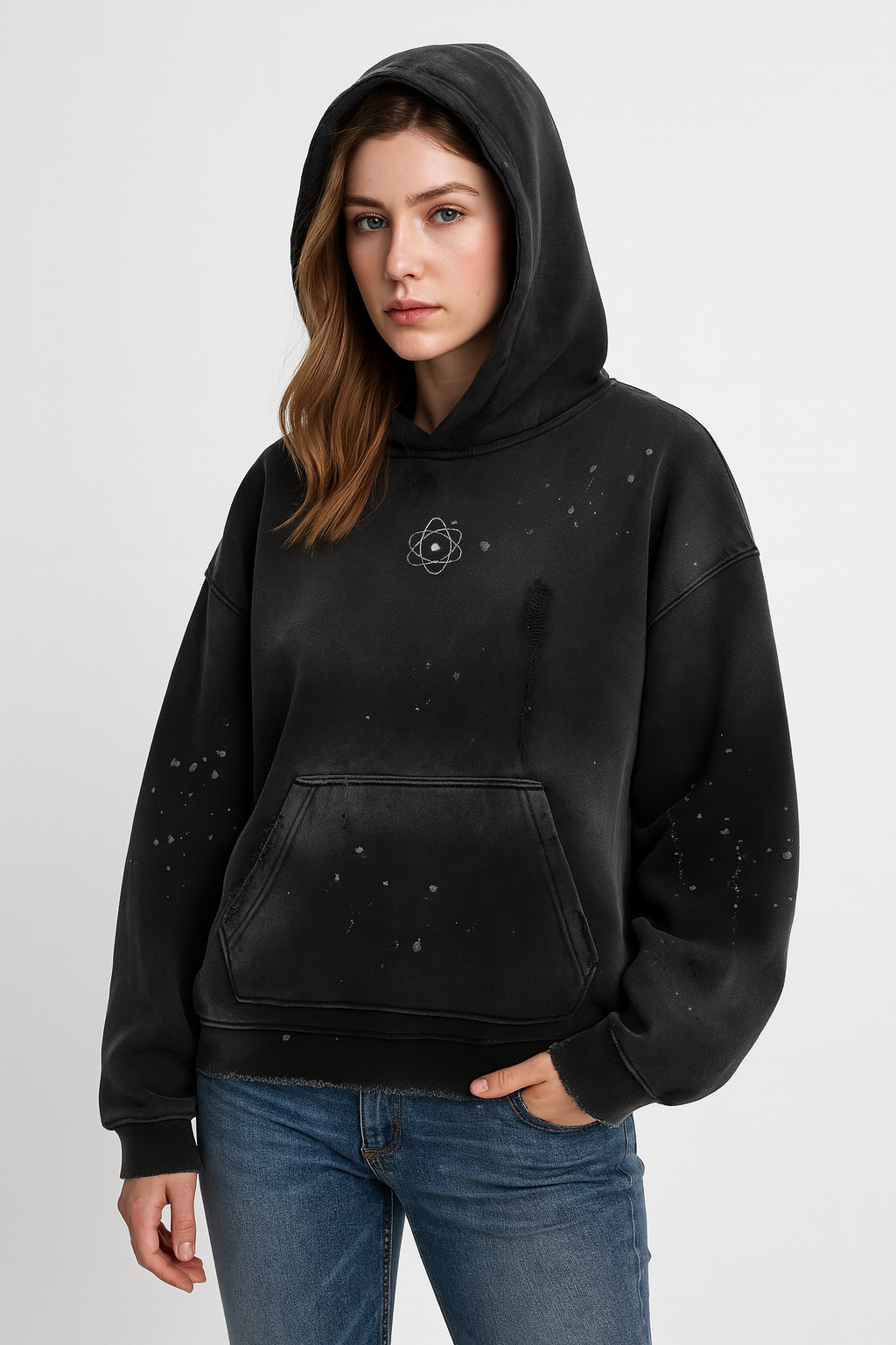 Fusion Core - Vintage Wash Frayed Fleece Hoodie - 360 GSM