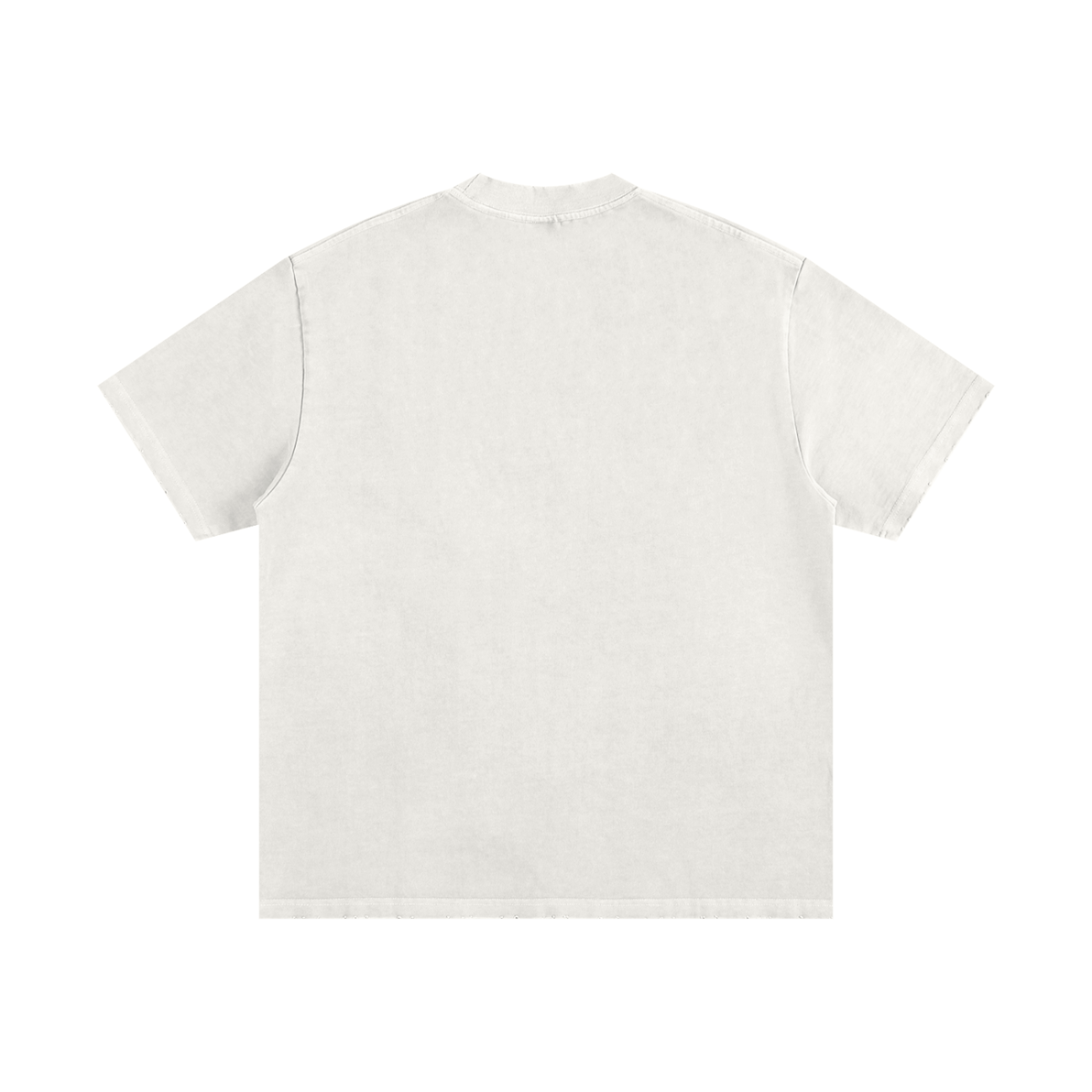 Back view of the Toile De Jouy - Heavyweight Vintage Washed Frayed T-Shirt, a plain short-sleeve white tee laid flat on a white background—an essential piece that exemplifies affordable luxury.