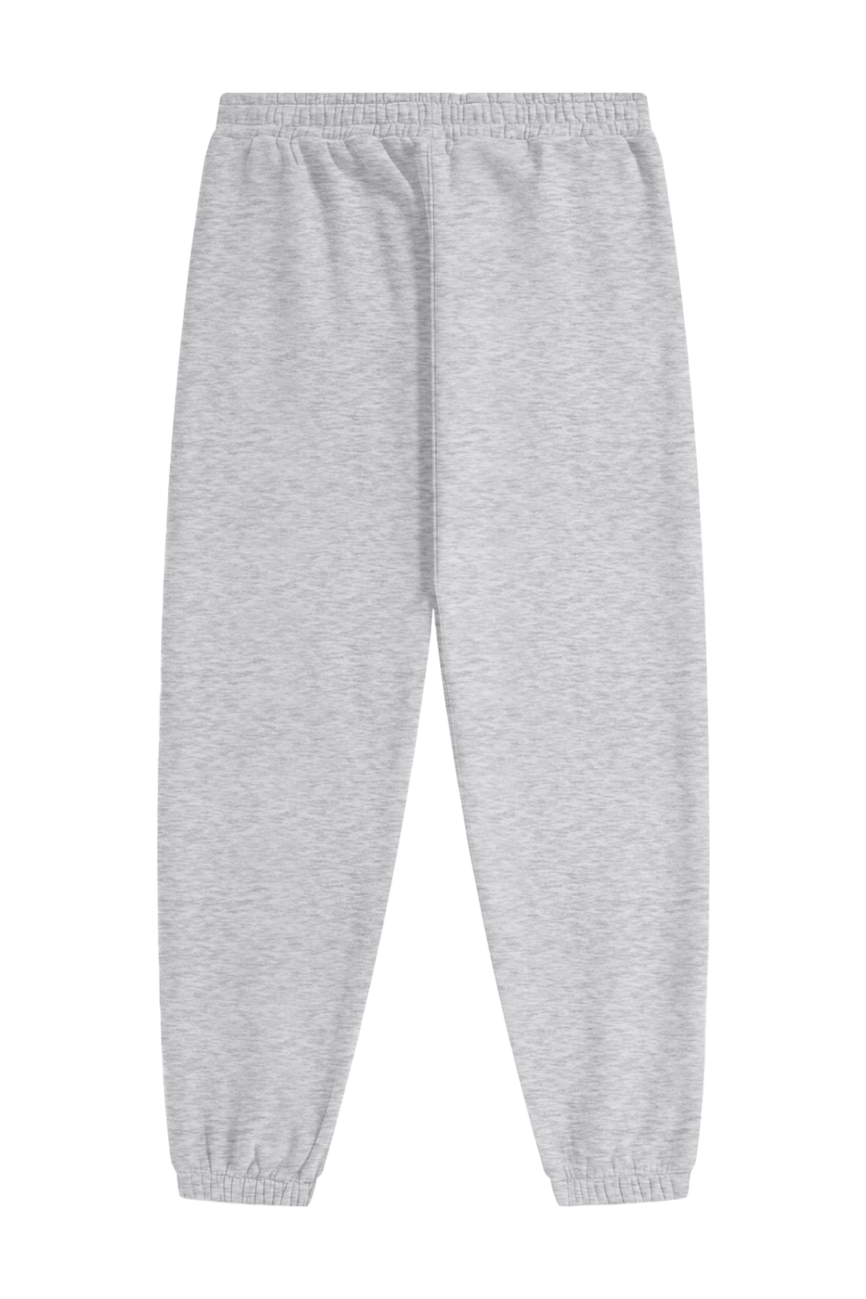 The Streetwear Unisex Fleece Joggers in light gray feature an elastic waistband and ankle cuffs—ideal for those wanting affordable luxury clothing with everyday comfort.