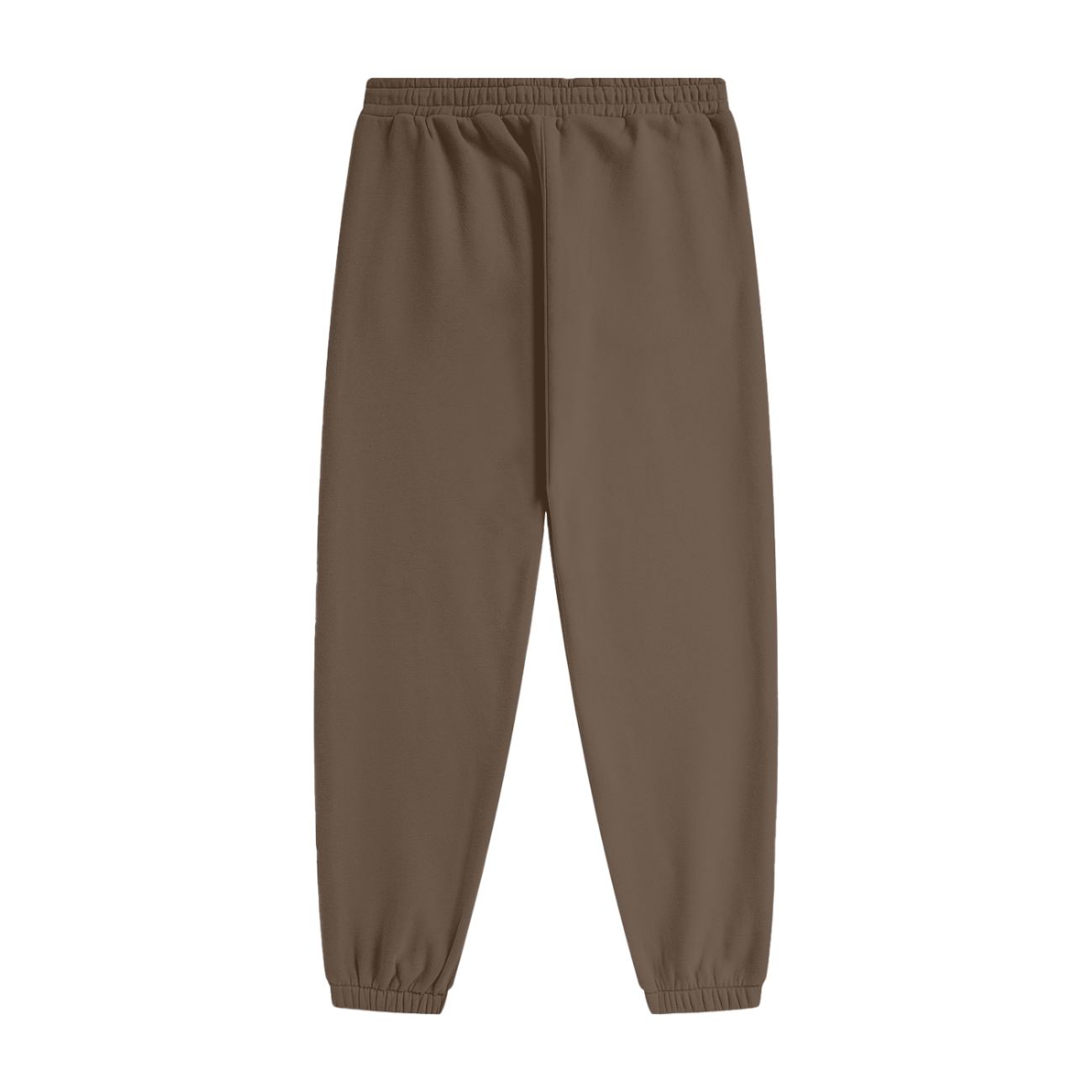 Streetwear Unisex Fleece Joggers laid flat on a white background, showcasing an elastic waistband and ankle cuffs. Enjoy comfort and style with these affordable essentials—no visible pockets or logos for a minimalist look.