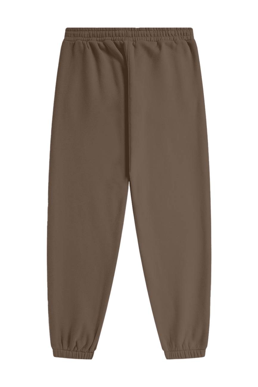 Streetwear Unisex Fleece Joggers laid flat on a white background, showcasing an elastic waistband and ankle cuffs. Enjoy comfort and style with these affordable essentials—no visible pockets or logos for a minimalist look.