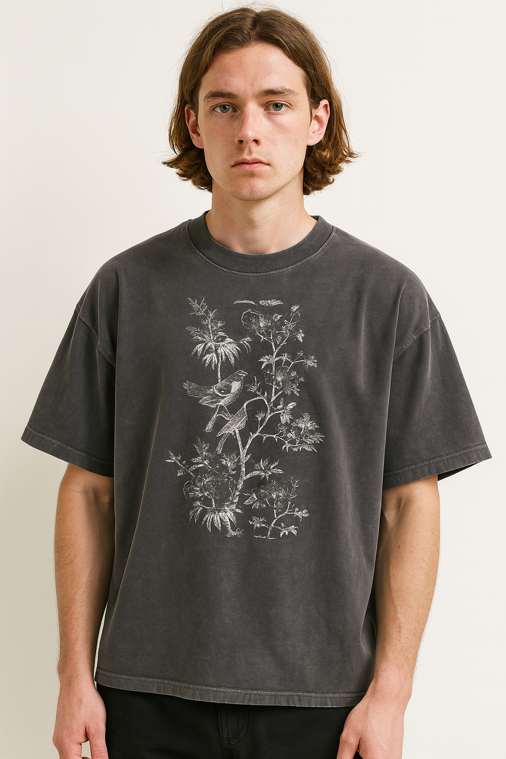 Toile De Jouy – Heavyweight Vintage Washed Frayed T-Shirt