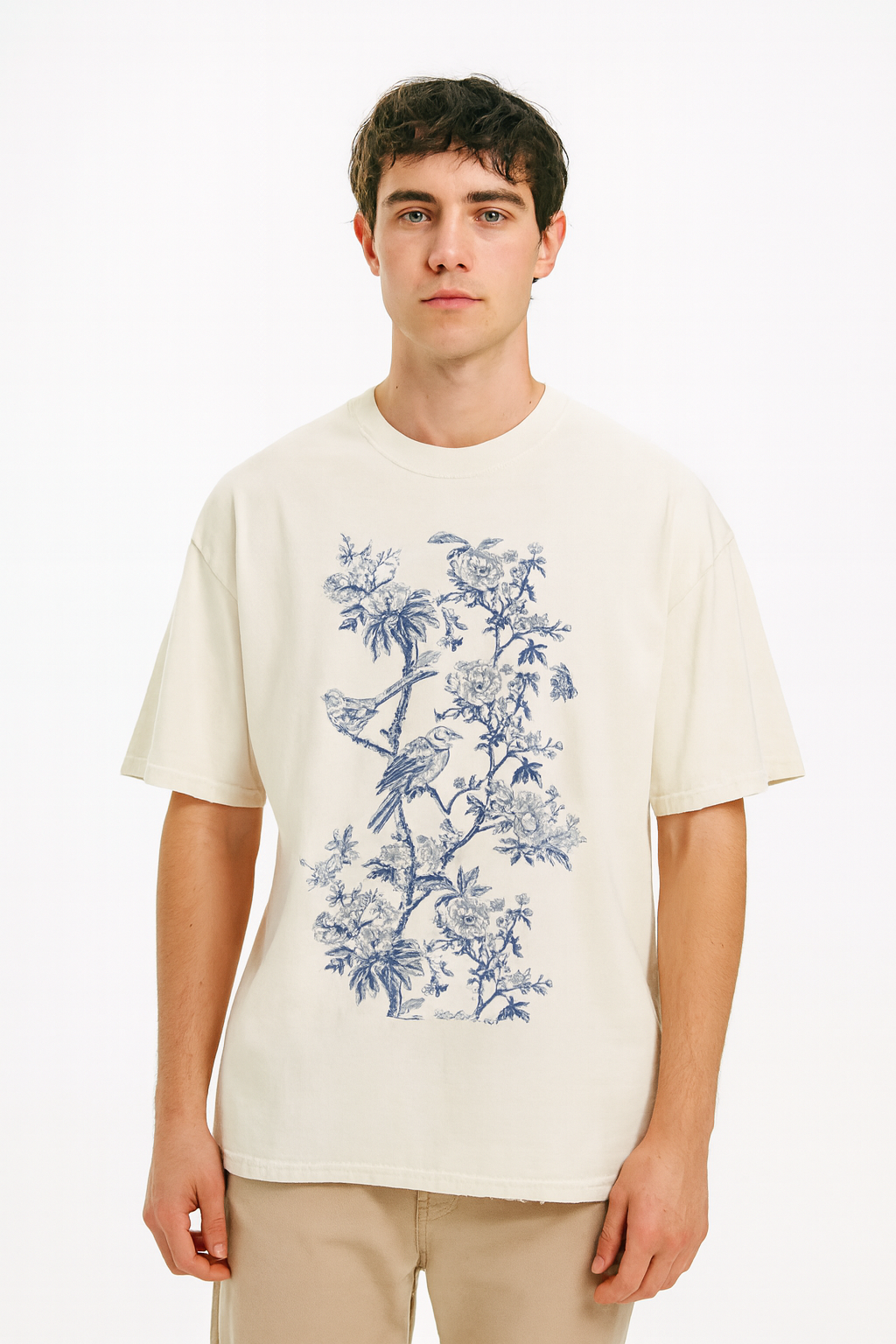 Toile De Jouy – Heavyweight Vintage Washed Frayed T-Shirt
