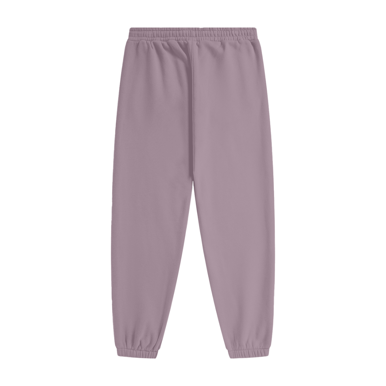Streetwear Unisex Fleece Joggers in light purple feature an elastic waistband and ankle cuffs, shown flat on a white background to display the back—offering affordable luxury style with all-day comfort.