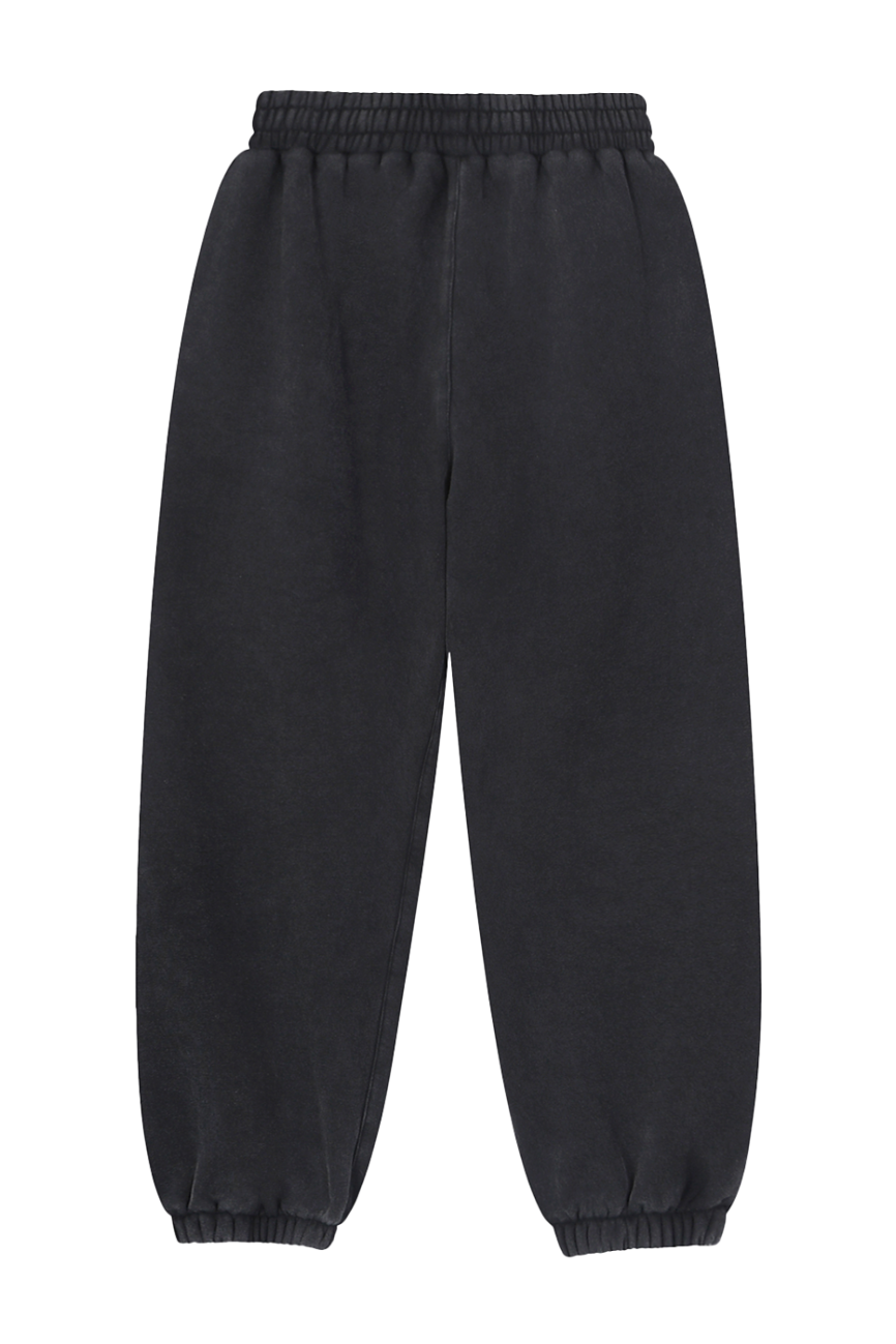 The Fleeced Jogger Sweatpants feature an elastic waistband and cuffs at the ankles, shown on a plain white background—ideal for anyone seeking affordable luxury clothing.