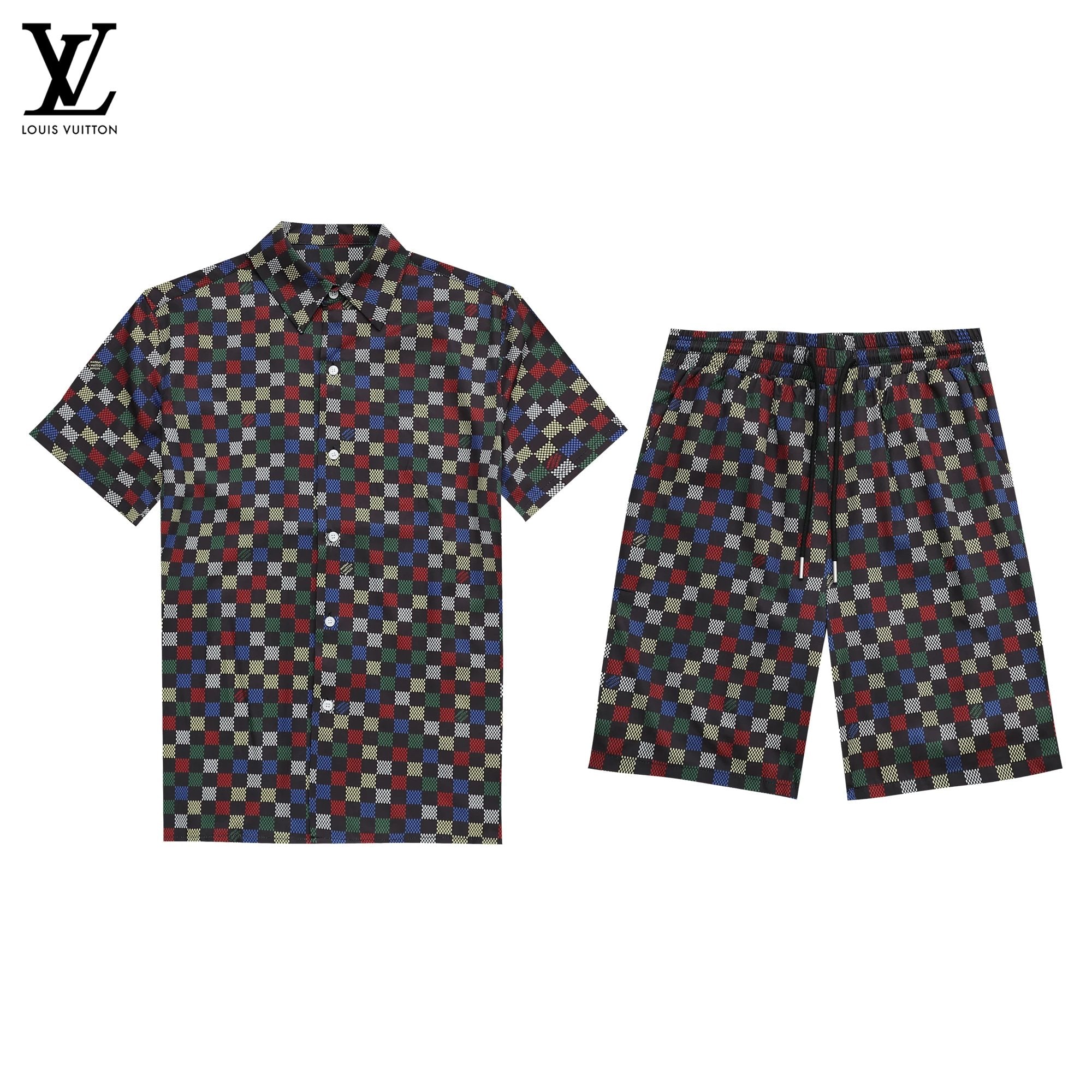 LV Short-sleeved + Shorts Suit Collection (Master Copy) - Image 6