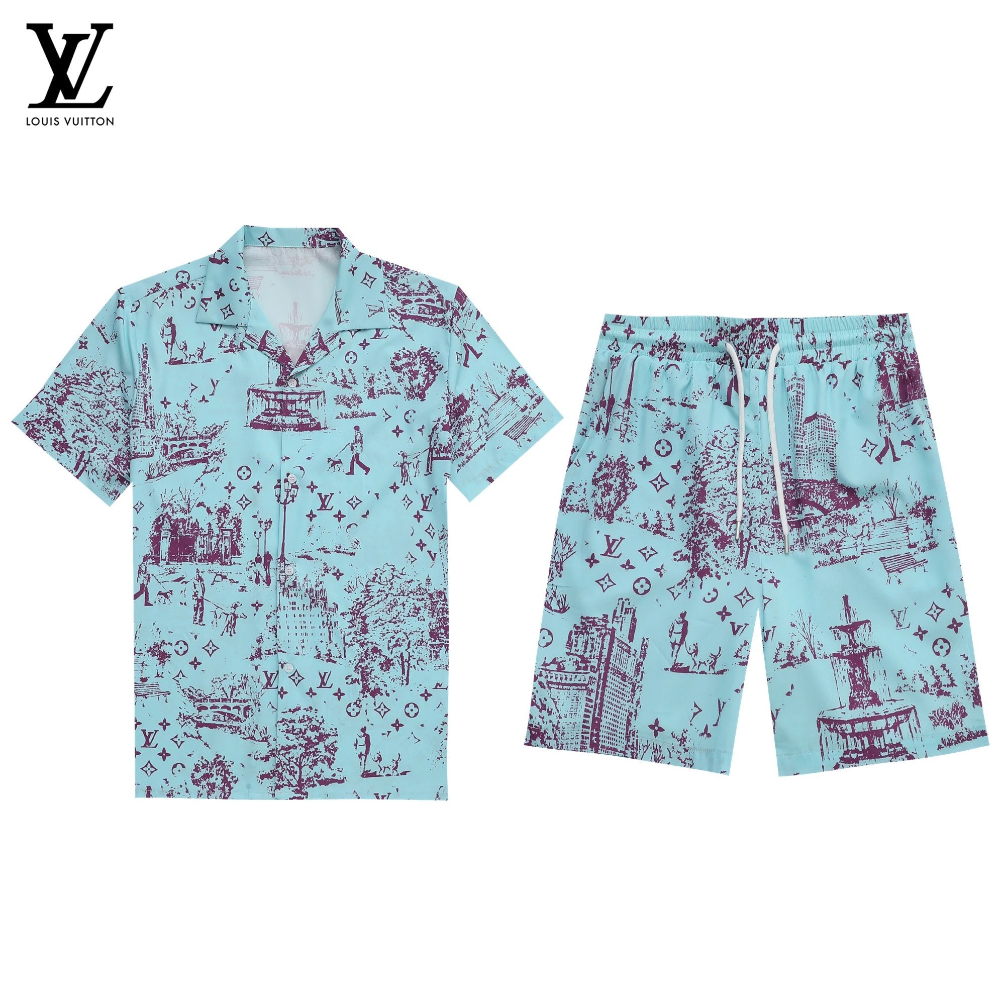 LV Short-sleeved + Shorts Suit Collection (Master Copy) - Image 3