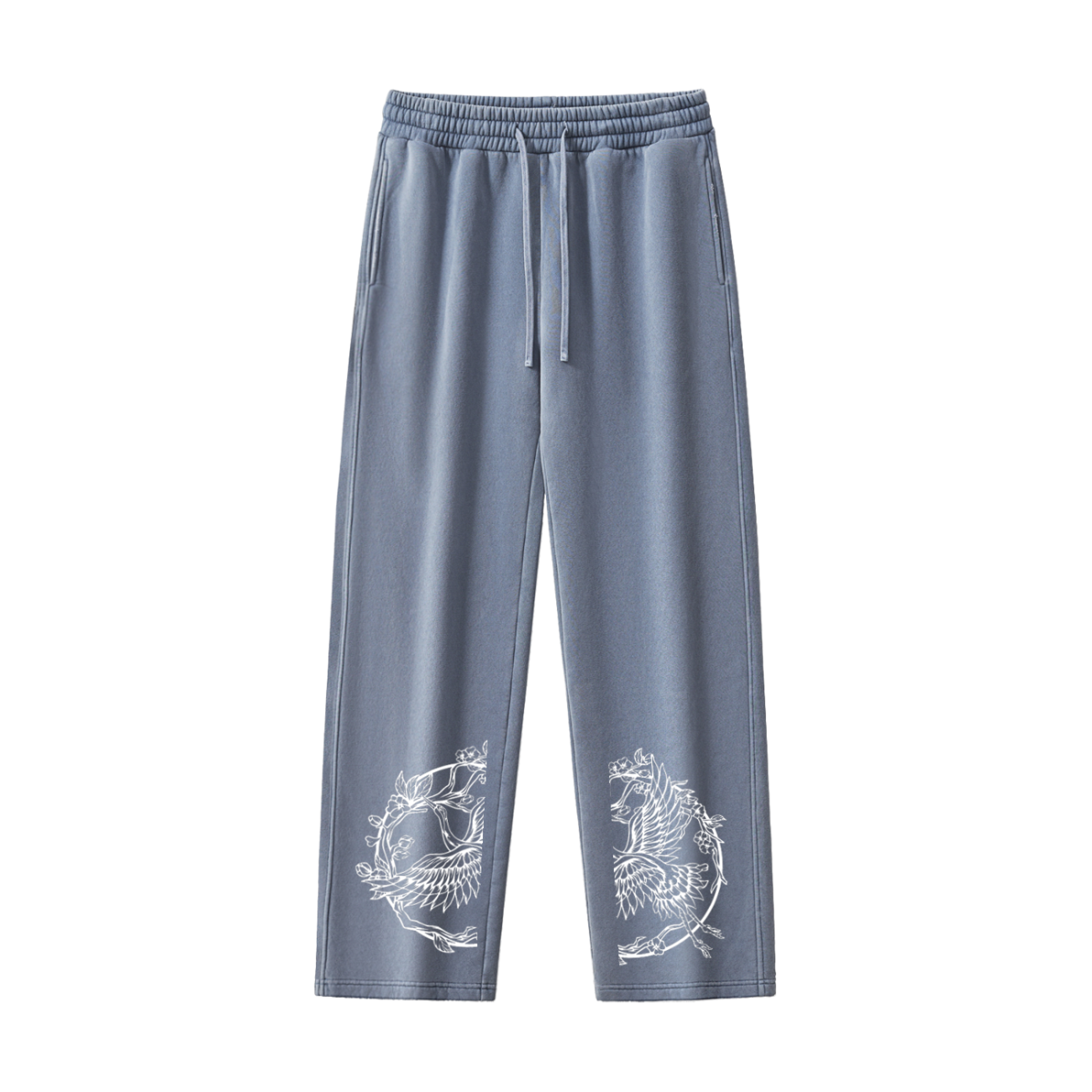 Track Suits for Men Joggers Frayed Enzyme Washed Fleece Sweatpants - Image 9
