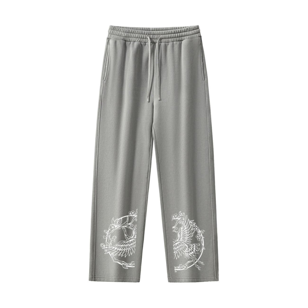 Track Suits for Men Joggers Frayed Enzyme Washed Fleece Sweatpants - Image 5