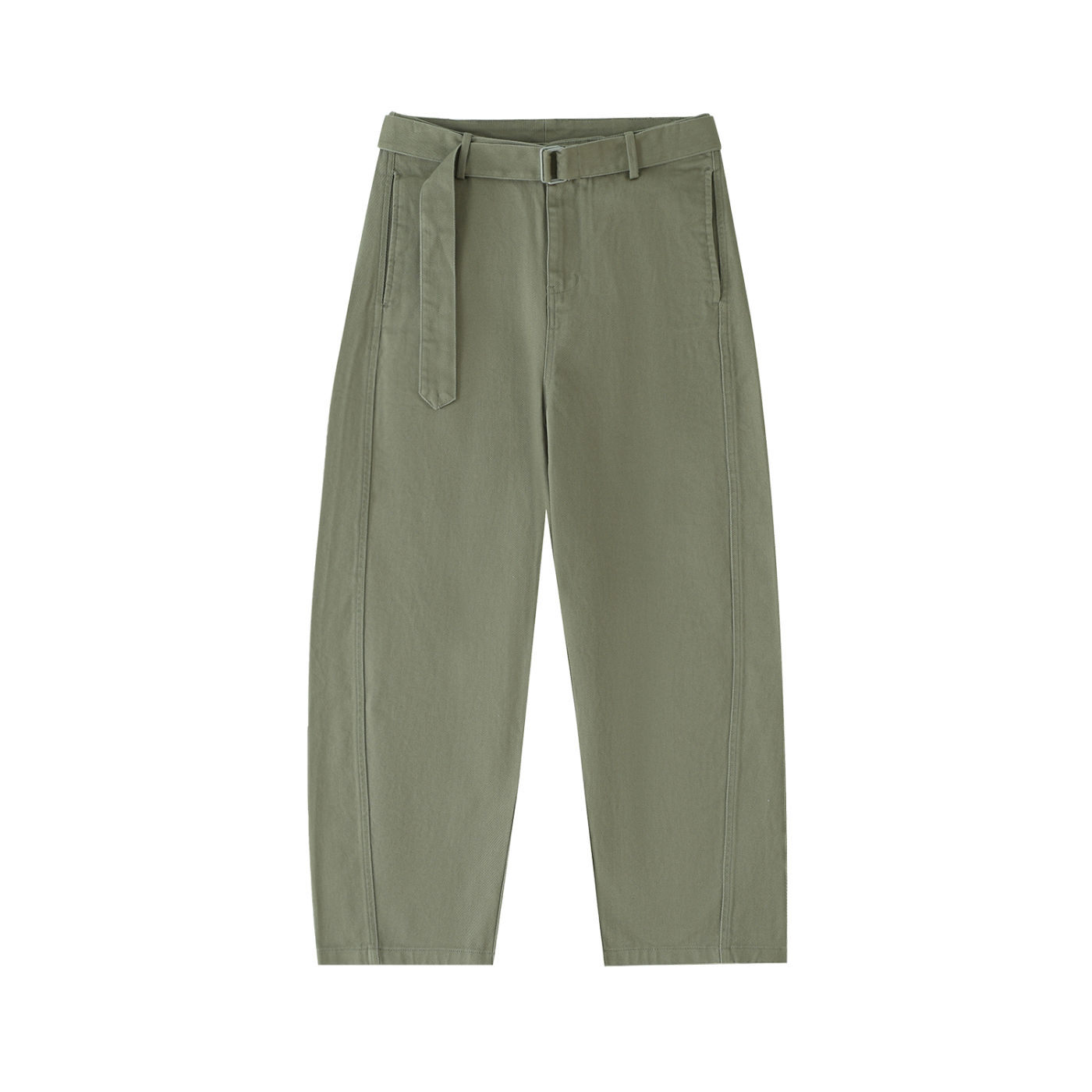 Twisted-Seam Belted Curved-Blade Pants - Image 5