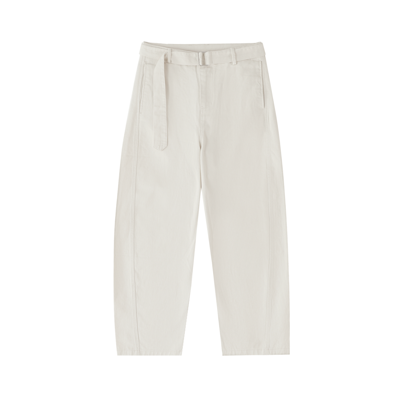 Twisted-Seam Belted Curved-Blade Pants - Image 3
