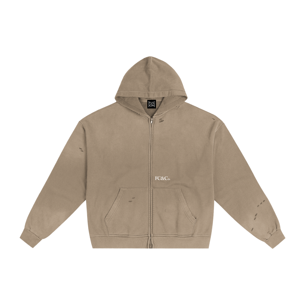 Hand-Frayed Sunfade Zip Hoodie - Image 7