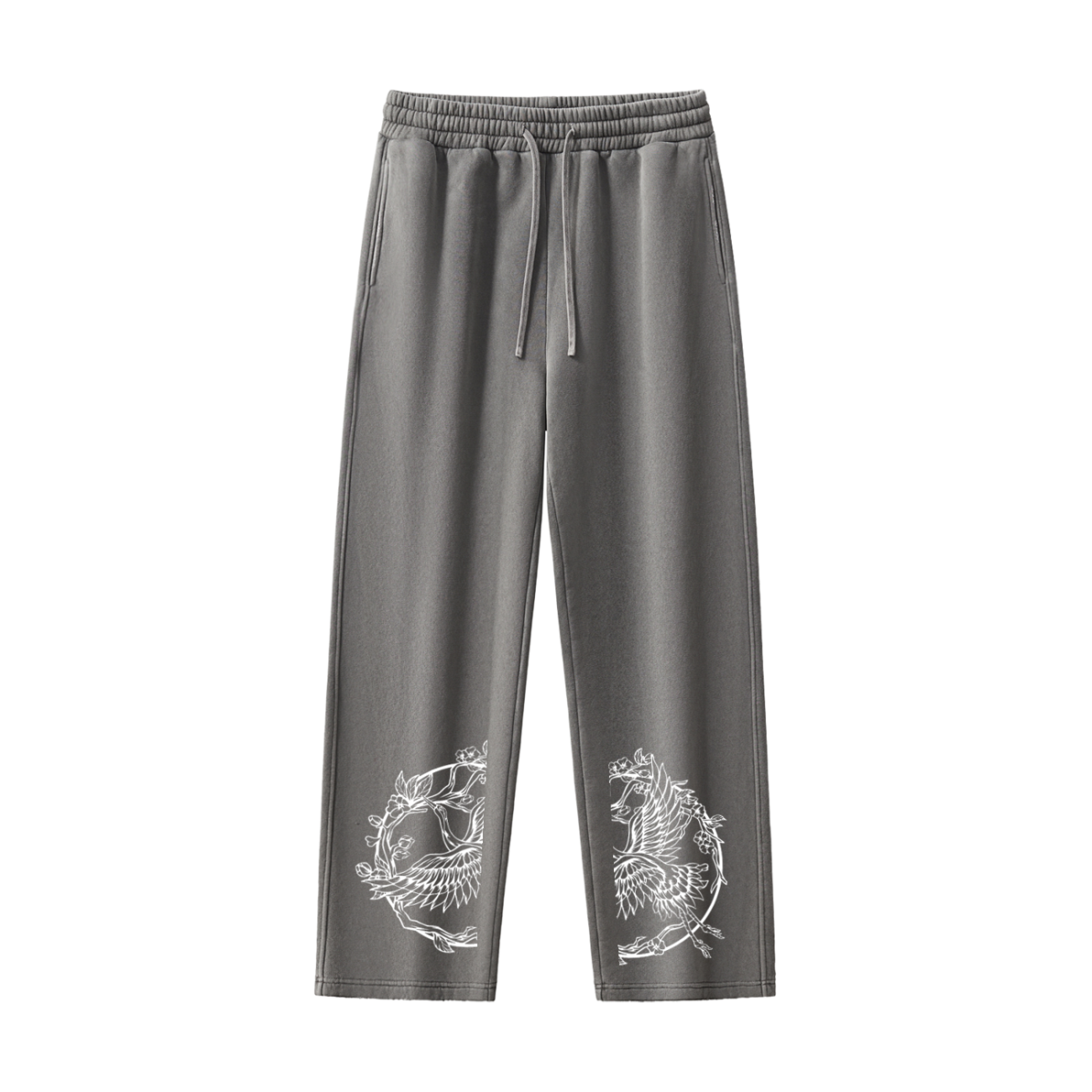 Track Suits for Men Joggers Frayed Enzyme Washed Fleece Sweatpants - Image 7