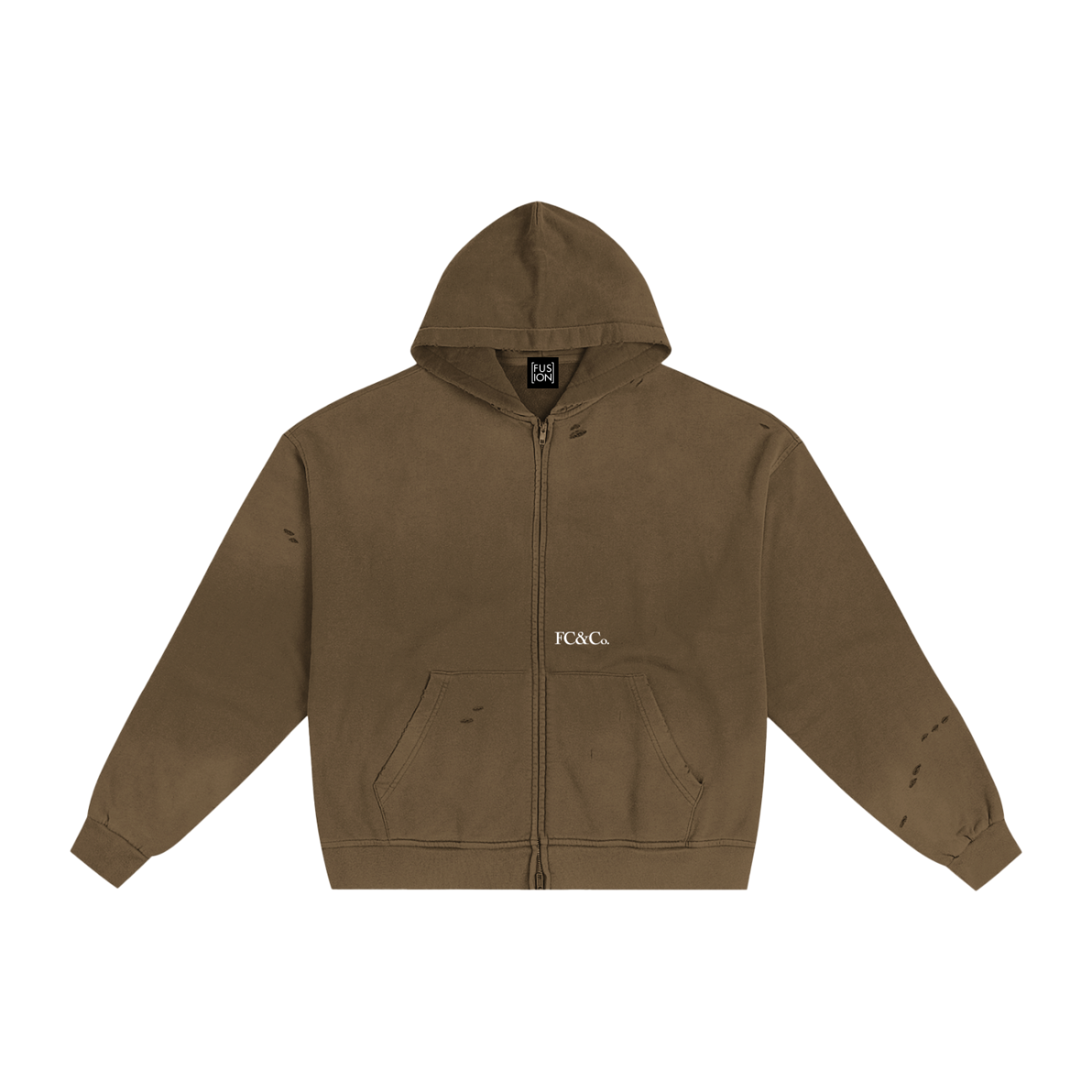 Hand-Frayed Sunfade Zip Hoodie - Image 4