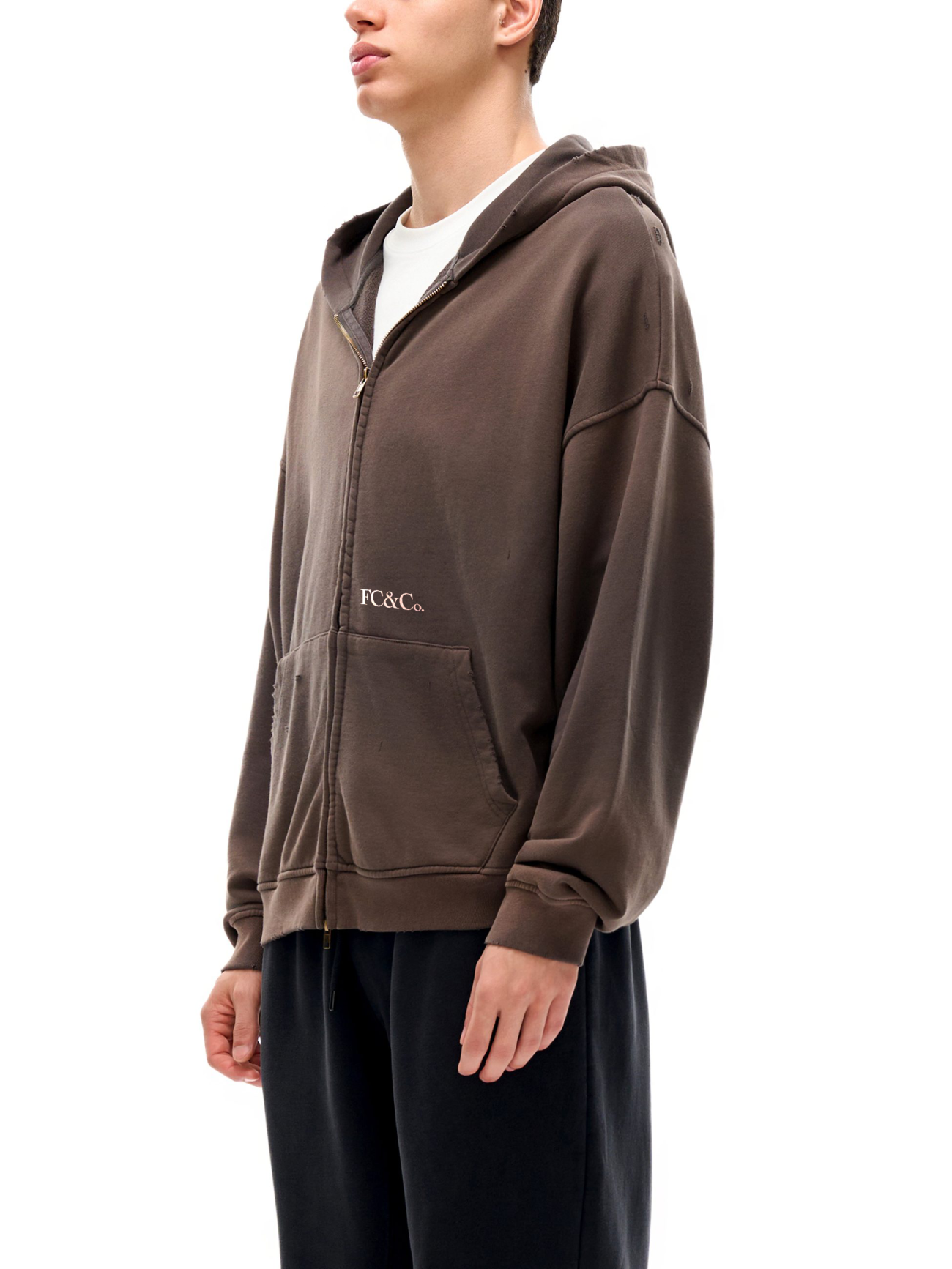 Hand-Frayed Sunfade Zip Hoodie - Image 15