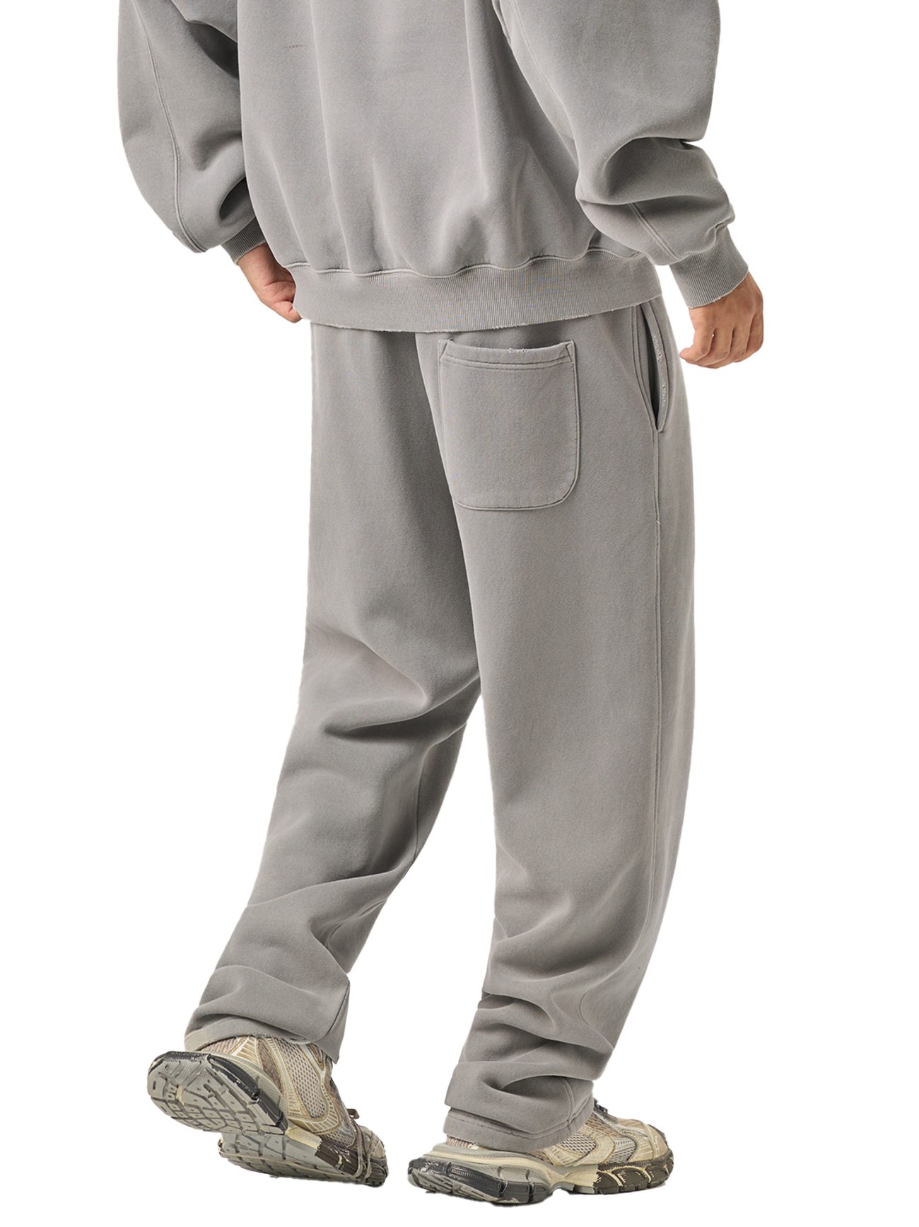 Track Suits for Men Joggers Frayed Enzyme Washed Fleece Sweatpants - Image 15