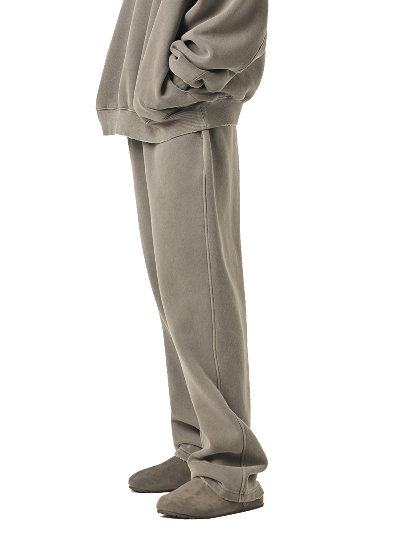 Track Suits for Men Joggers Frayed Enzyme Washed Fleece Sweatpants - Image 17