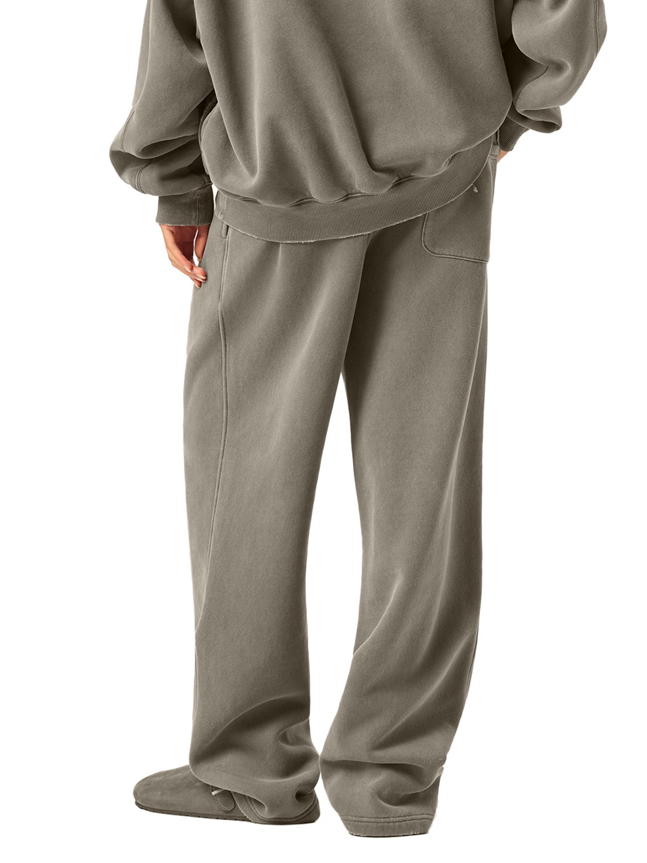 Track Suits for Men Joggers Frayed Enzyme Washed Fleece Sweatpants - Image 18