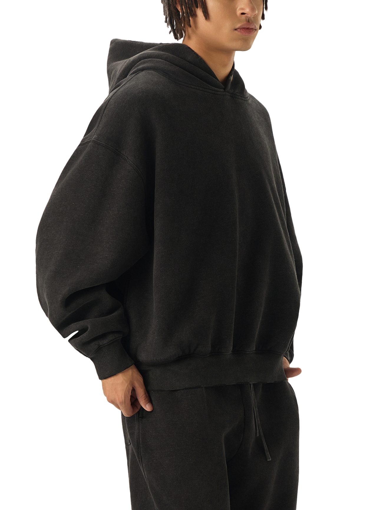 Track Suits for Men Hoodie - Frayed Enzyme Washed Fleece - Image 13