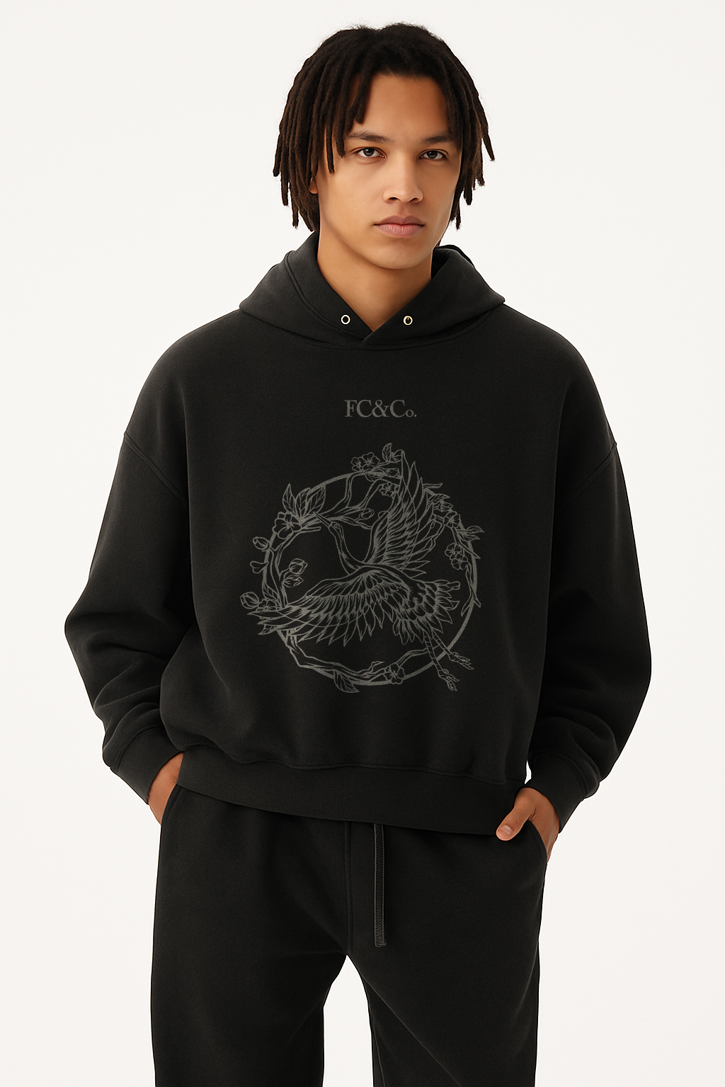 Track Suits for Men Hoodie - Frayed Enzyme Washed Fleece - Image 2